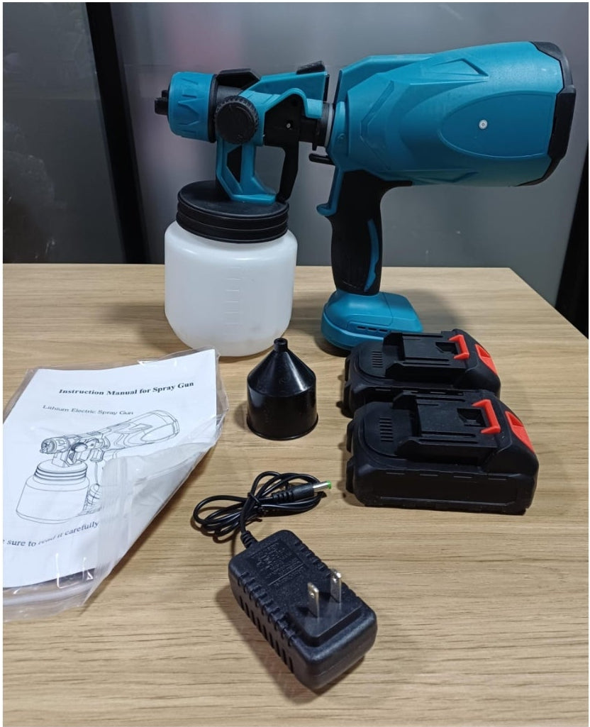 Pistola de Pintura Inalámbrica — 2 Baterías Incluidas