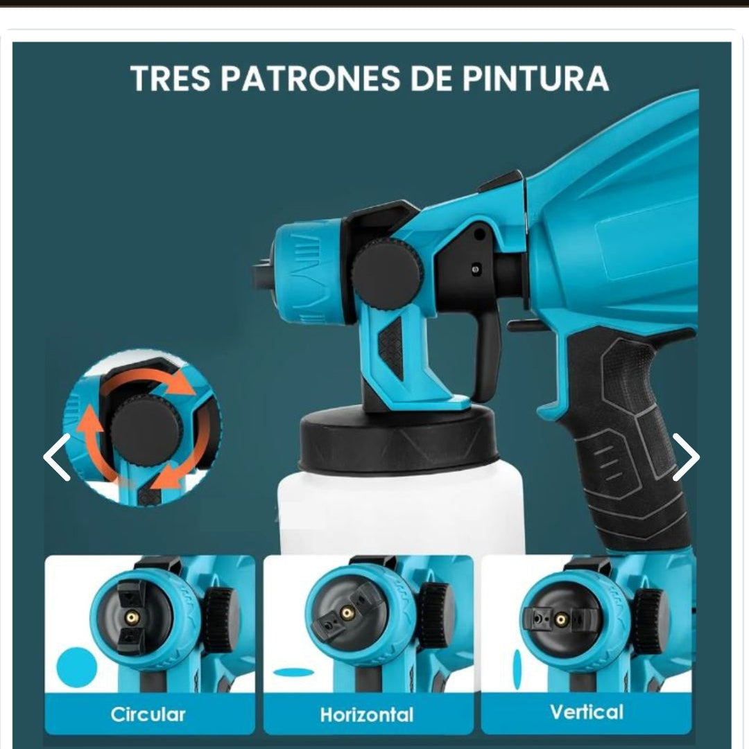 Pistola de Pintura Inalámbrica — 2 Baterías Incluidas